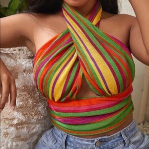 Cross Wrap Halter Top